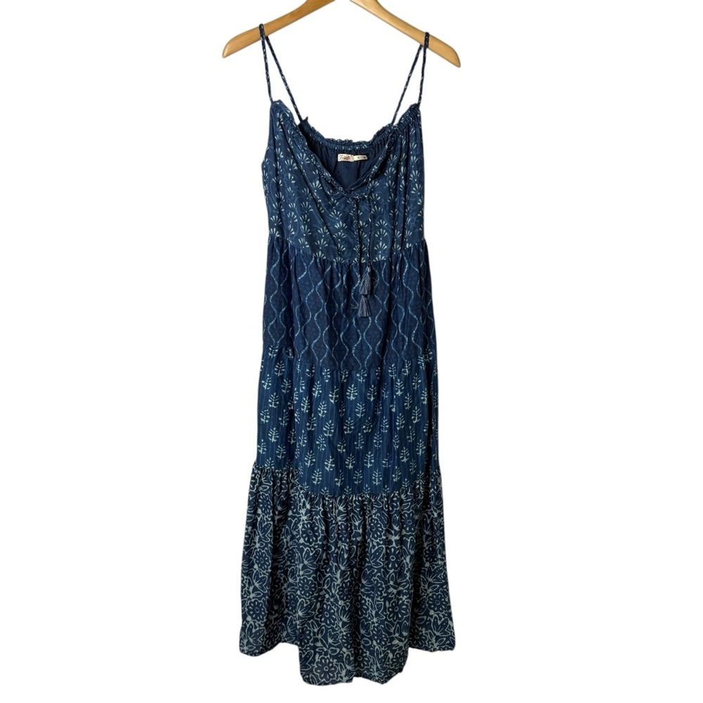 Faherty Sun Chaser Maxi Dress Blue Size Small Boho Beach Summer - Picture 2 of 6